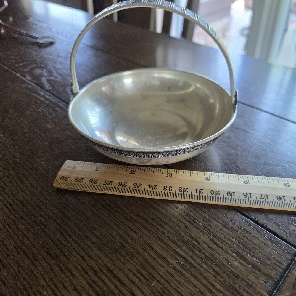 Soviet Russian Silver Plate Melchior Candy/Nut Basket 60's